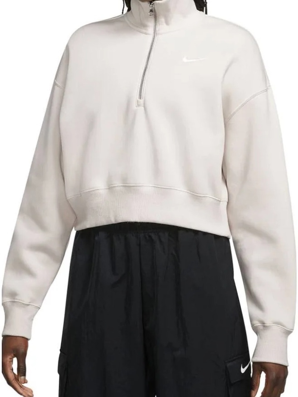 Nike Women’s Cream Cropped Quarter-Zip Sweatshirt